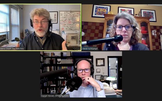 The hosts of "The Francis Effect" podcast talk virtually on Nov. 9. (NCR screenshot)